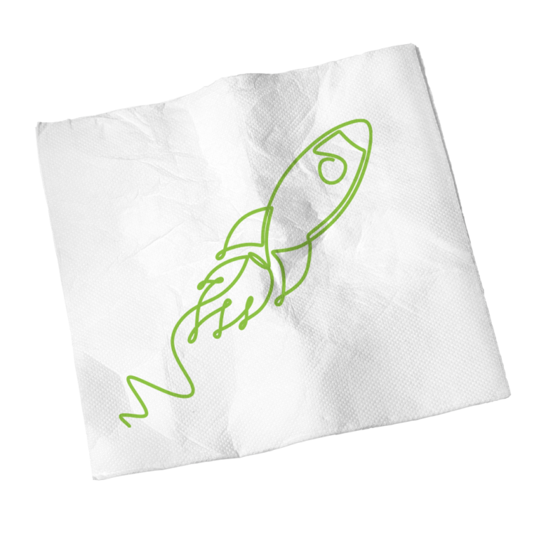 napkin with a rocketship