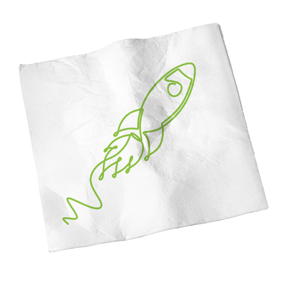 napkin with a rocketship
