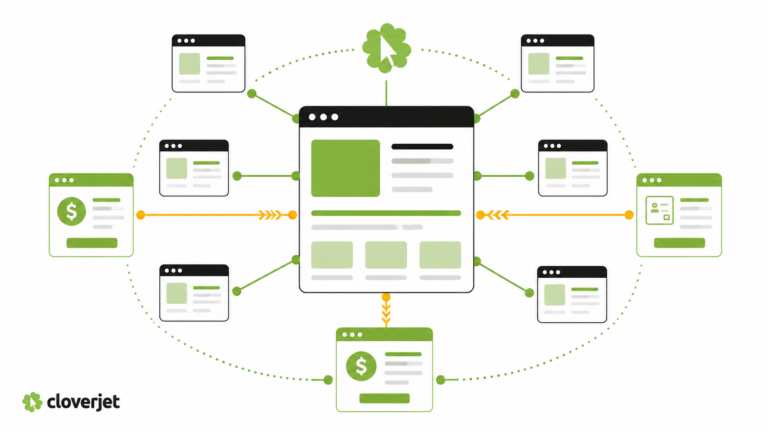 Visual representation of website internal linking - Cloverjet